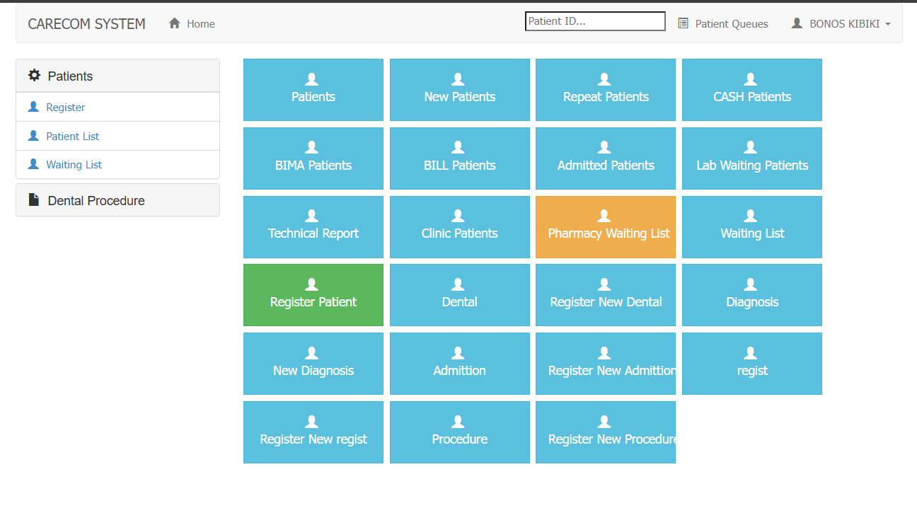 Carecom HMS Dashboard